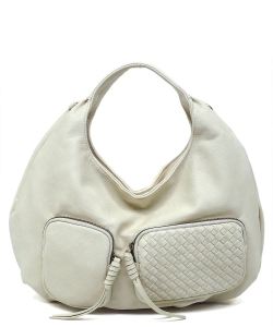 Fashion Woven Pocket Hobo Shoulder Bag CH017 BEIGE